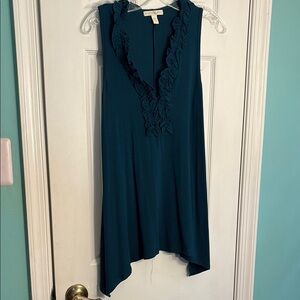Weston Wear Teal Sleeveless Ruffle Dress
